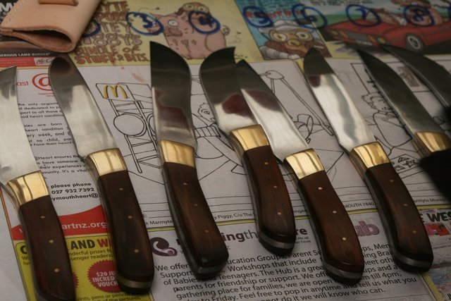 finished knifes from Barrytown knifemaking