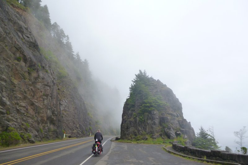 cycling in the rain on the pacific coast oregon