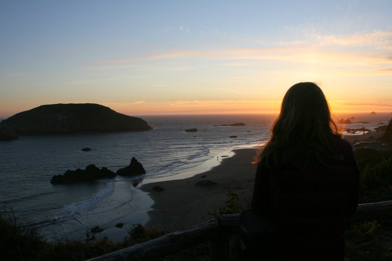 sunset at Harris beach state park