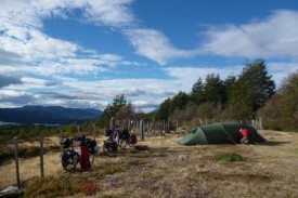 camping overlooking lago Larga, chile