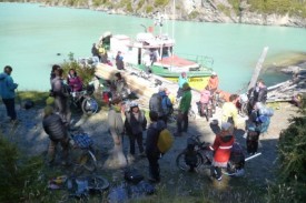 cycle tourer fishing boat crossing