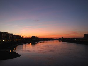 Sunset over wandsworth bridge