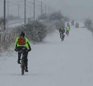 cycling in the snow NCN11