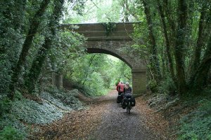 cycling on disused rail line in Sudbury 