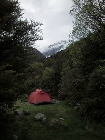 mt cook, new zealand, doc camping